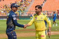 MS Dhoni and Shubman Gill during toss. (Credits: IPL X)